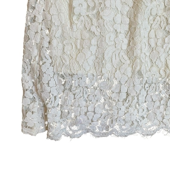 Bardot Orchid Off-Shoulder Ivory Lace Dress Eyelash Trim Size 6 Small - Picture 7 of 13